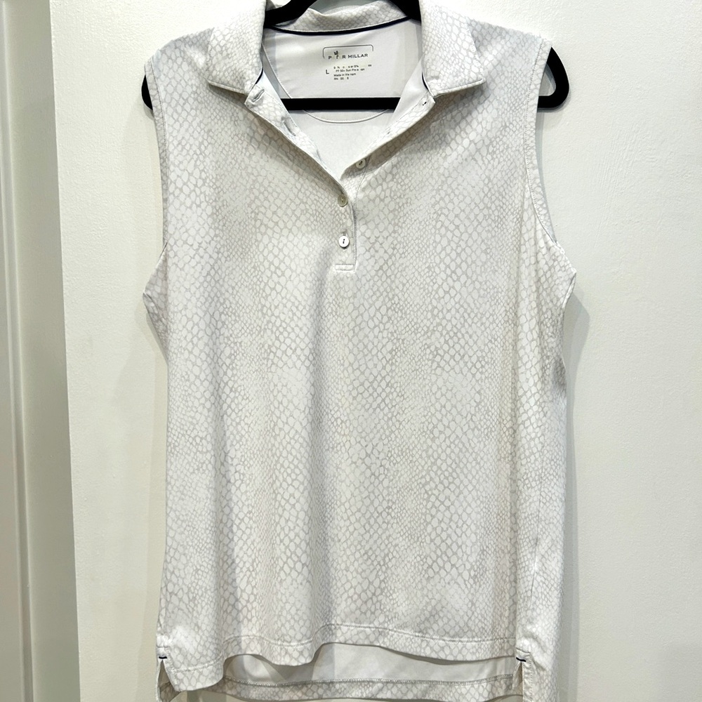 Peter Millar authentic golf tennis sleeveless top polo
